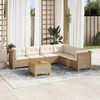 vidaXL Set Divani da Giardino 7 pz con Cuscini Beige in Polyrattan