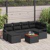 vidaXL Set Divano da Giardino 7 pcs Nero