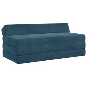 vidaXL Divano Letto Pieghevole Blu 120 x 60 x 49 cm Tessuto