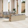 vidaXL Set Divano da Giardino con cuscino 9 pcs Beige Poly Rattan