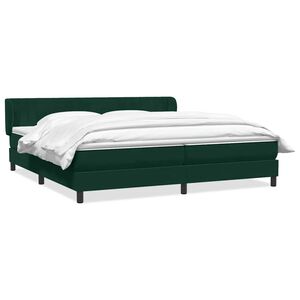 vidaXL Giroletto a Molle con Materassi Verde Scuro 180x220 cm Velluto