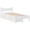 vidaXL Giroletto con Cassetti Bianco 75x190 cm Legno Massello di Pino
