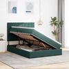 vidaXL Letto con contenitore e materasso Verde Scuro 140 x 200 cm