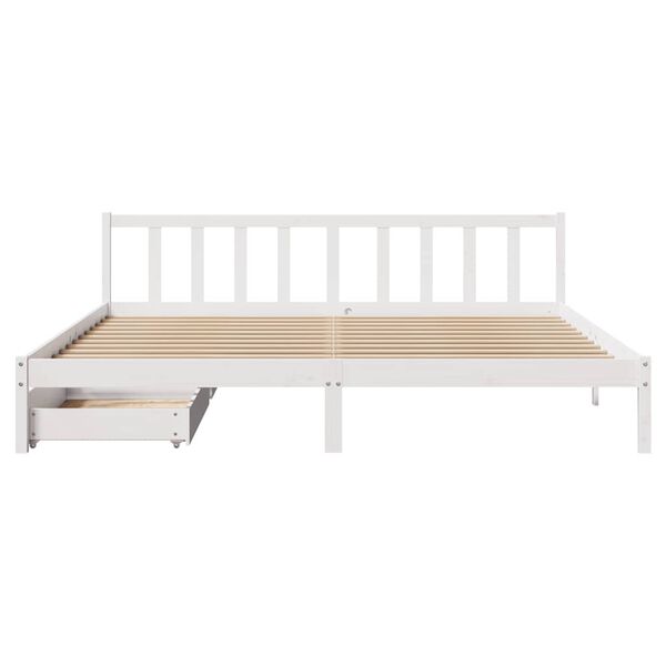 vidaXL Letto senza Materasso Bianco 180x200 cm Legno Massello di Pino