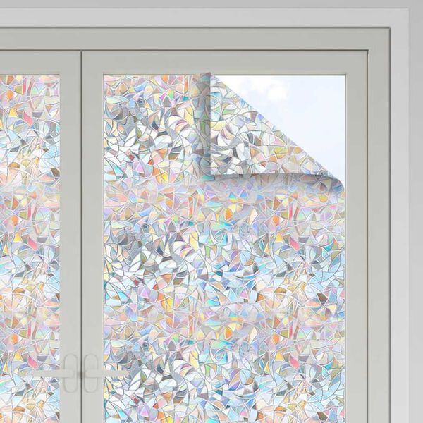 vidaXL Pellicole per Finestre Smerigliate 3pz Motivo Arcobaleno 3D PVC