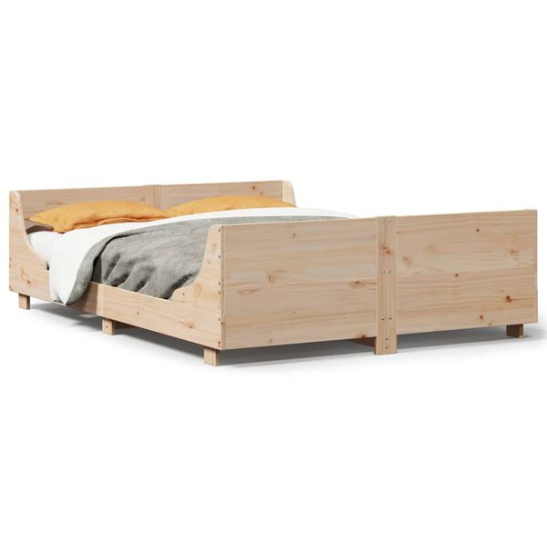 vidaXL Letto senza Materasso 135x190 cm in Legno Massello di Pino