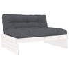 vidaXL Divano Centrale 120x80 cm in Legno Massello di Pino Bianco