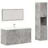 vidaXL Set Mobili da Bagno 3 pz Grigio Cemento in Legno Multistrato