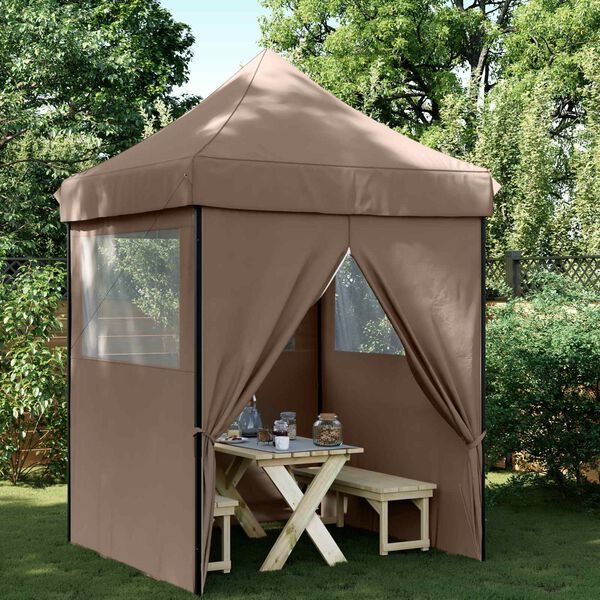 vidaXL Tenda Party Marrone 200 x 200 x 306 cm Tessuto Oxford