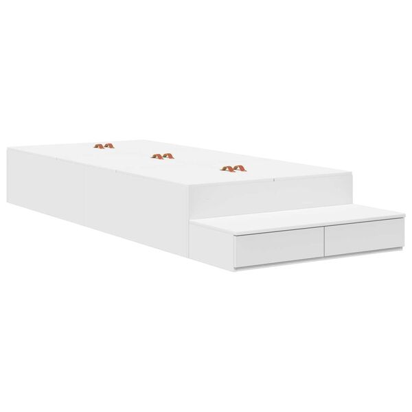 vidaXL Struttura letto con contenitore Bianco 236.5 x 80 x 31.5 cm