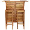 vidaXL Set da Bar per Giardino 3 pz in Legno Massello di Acacia