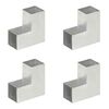 vidaXL Connettori per Pali a Forma di L 4 pz Metallo Zincato 91x91 mm