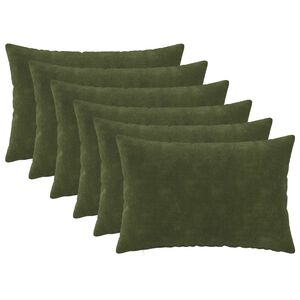 vidaXL Federa 6 pcs HEERLEN Verde 30 x 50 cm Fleece in microfibra
