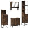 vidaXL Set Mobili da Bagno 4 pz Rovere Fumo in Legno Multistrato