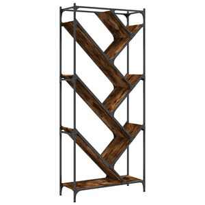 vidaXL Libreria Rovere Fumo 79x30x180 cm Legno Multistrato e Metallo