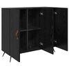 vidaXL Credenza Rovere Nero 89,5 x 34 x 80 cm Legno multistrato