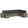 vidaXL Set Divano da Giardino 8 pz con Cuscini Grigio in Polyrattan