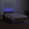 vidaXL Letto a Molle con Materasso e LED Tortora 120x200cm in Tessuto