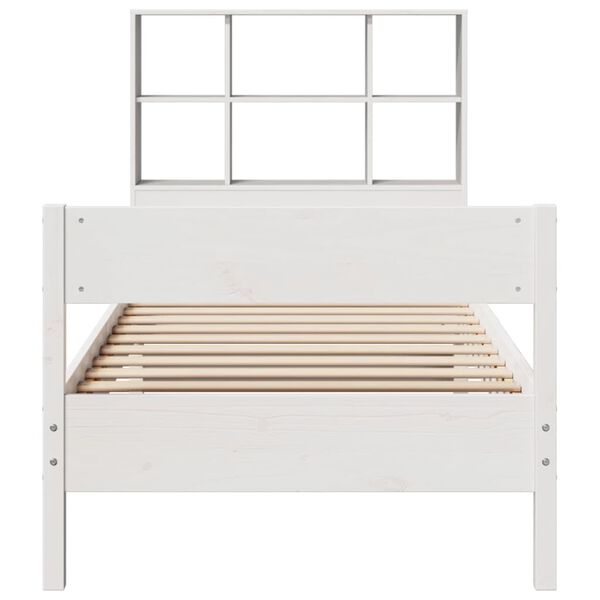 vidaXL Letto Libreria senza Materasso Bianca 90x200 cm Legno di Pino