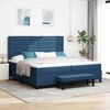 vidaXL Letto a molle con materasso Blu 200 x 200 cm Tessuto