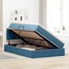 vidaXL Letto con Contenitore Blu Scuro 120 x 200 cm Velluto