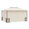 vidaXL Gazebo con Teli Laterali e Doppio Tetto 3x4 m Crema