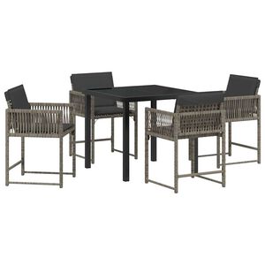 vidaXL Set da Pranzo per Giardino 5 pcs Grigio polyrattan