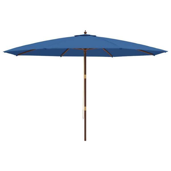 vidaXL Ombrellone da Giardino con Palo in Legno Azzurro 400x273 cm