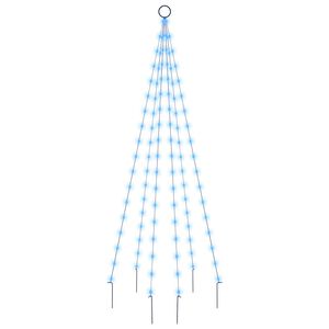 vidaXL Albero di Natale Pennone Blu 108 LED 180 cm