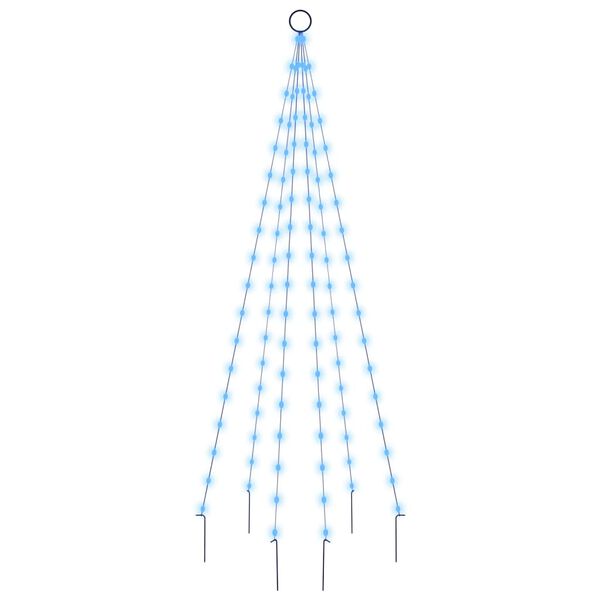 vidaXL Albero di Natale Pennone Blu 108 LED 180 cm