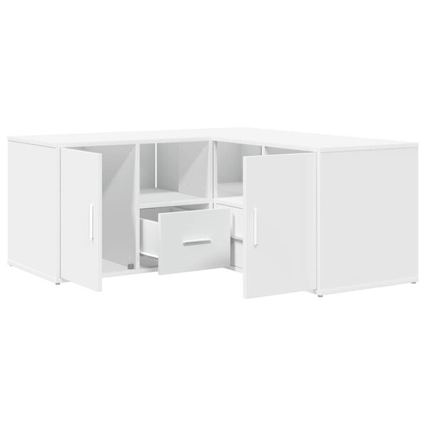 vidaXL Mobile Angolare Bianco 160x40x45 cm in Truciolato