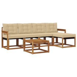 vidaXL Set di divani da esterno 6 pz Naturale e Beige