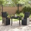 vidaXL Set da Pranzo per Giardino con cuscino 3 pcs Grigio polyrattan