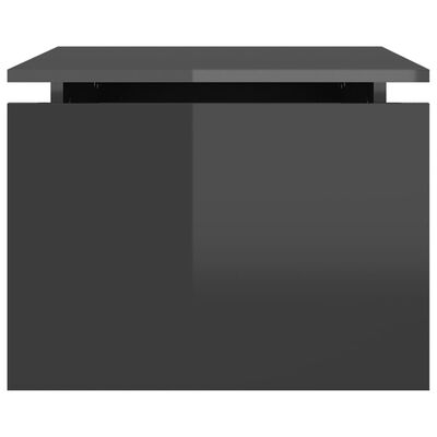 vidaXL Tavolino da Salotto Grigio Lucido 68x50x38 cm Legno Multistrato