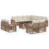 vidaXL Set Divano da Giardino 12 pz Beige e Bianco Crema polyrattan