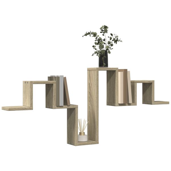 vidaXL Scaffale a Parete Rovere Sonoma 104,5x10x43cm Legno Multistrato