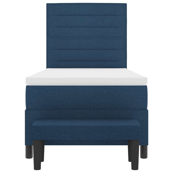 vidaXL Letto a molle con materasso Blu 90 x 190 cm Tessuto