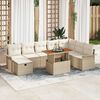 vidaXL Set Divano da Giardino con cuscino 9 pcs Beige polyrattan