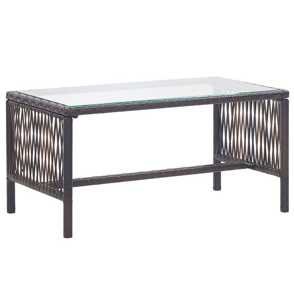 vidaXL Set Divani da Giardino 4 pz con Cuscino in Polyrattan Marrone