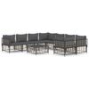 vidaXL Set Divani da Giardino 9 pz con Cuscini Antracite in Polyrattan