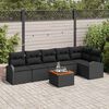 vidaXL Set Divano da Giardino con cuscino 7 pcs Nero polyrattan
