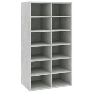 vidaXL Scarpiera Grigio Cemento 54x34x100,5 cm in Legno Multistrato