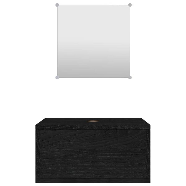 vidaXL Set Mobili da Bagno 2 pz Nero in Legno Multistrato