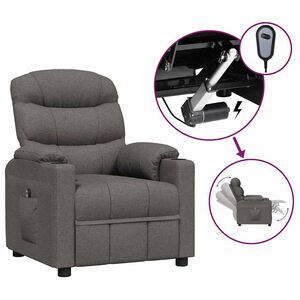 vidaXL Poltrona Elettrica Reclinabile Grigio Scuro in Tessuto