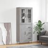 vidaXL Credenza Grigio Sonoma 69,5x34x180 cm in Legno Multistrato