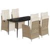 vidaXL Set da Pranzo da Giardino 5 pz con Cuscini Beige in Polyrattan