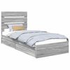 vidaXL Letto con Contenitore con cassetto Grigio Sonoma 90 x 190 cm