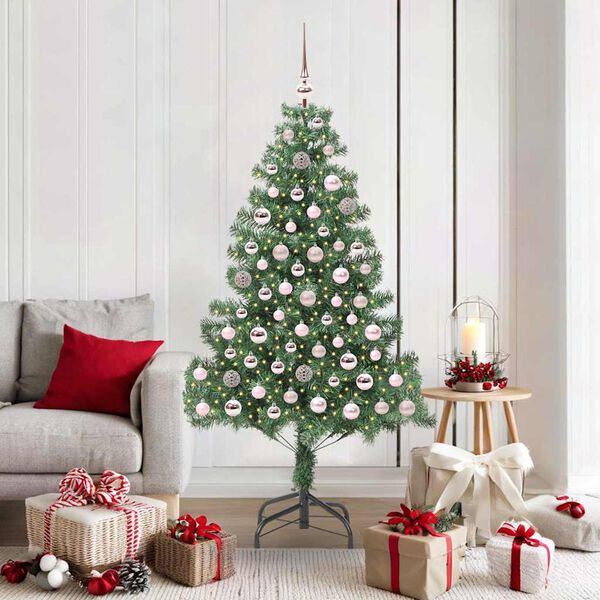 vidaXL Albero di Natale con 300 LED con supporto Verde 180 cm PVC