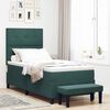 vidaXL Letto a molle con materasso Verde scuro 100 x 200 cm Velluto