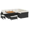 vidaXL Set Divano da Giardino 12 pz 12-Numero di posti Nero e Crema